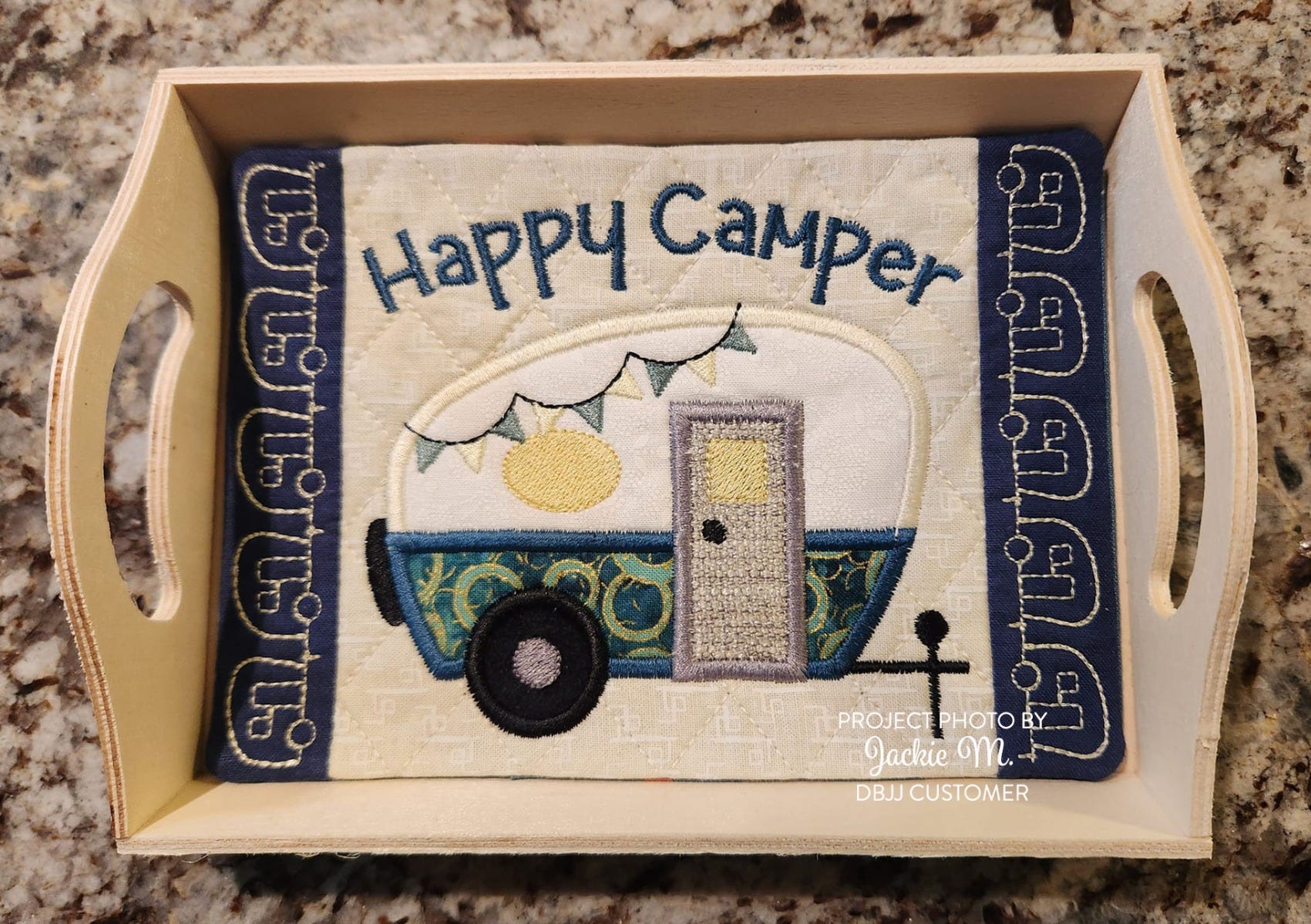 ITH Happy Camper Mug Rug