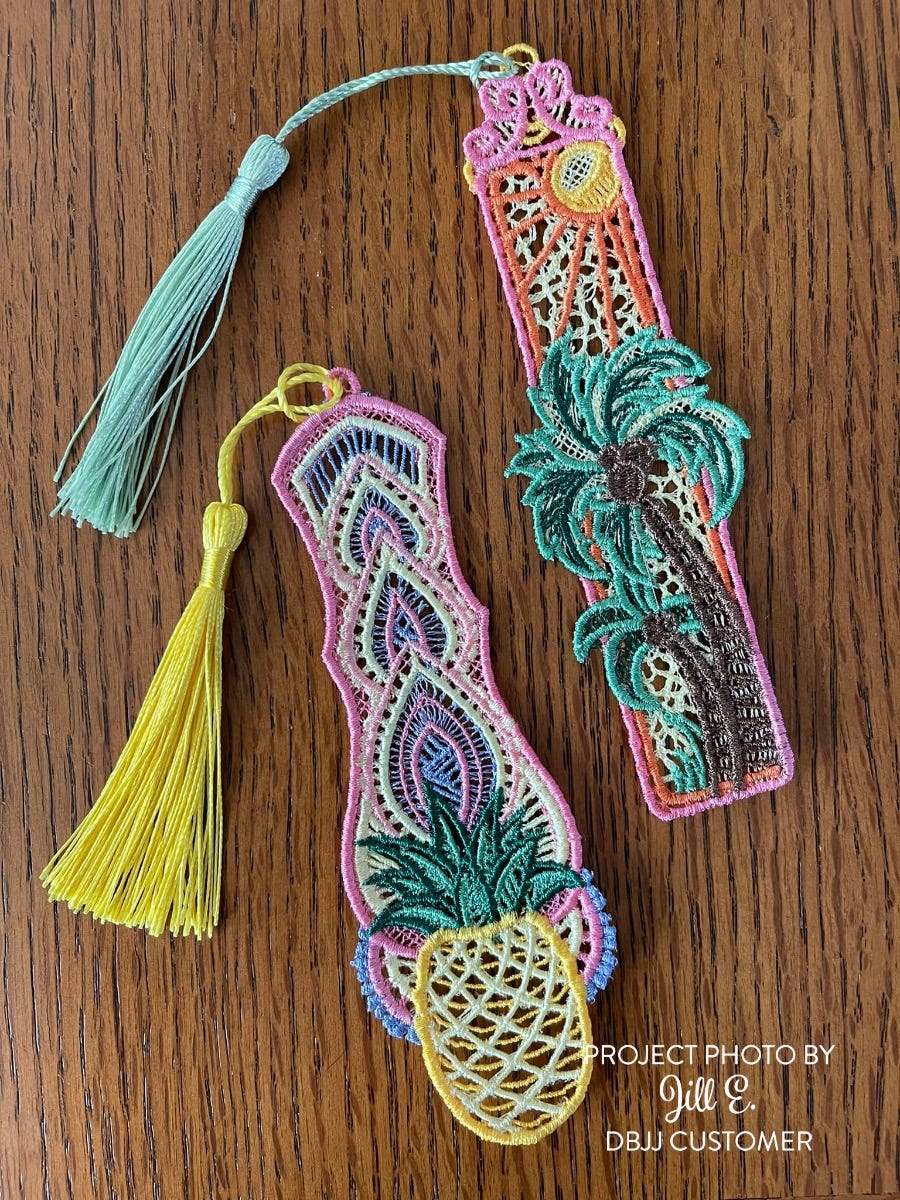Free Standing Lace Tropical Bookmarks