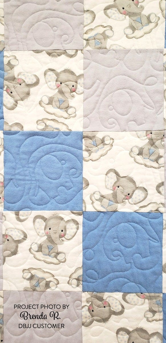 Elephants End-to-End Quilting Embroidery Design