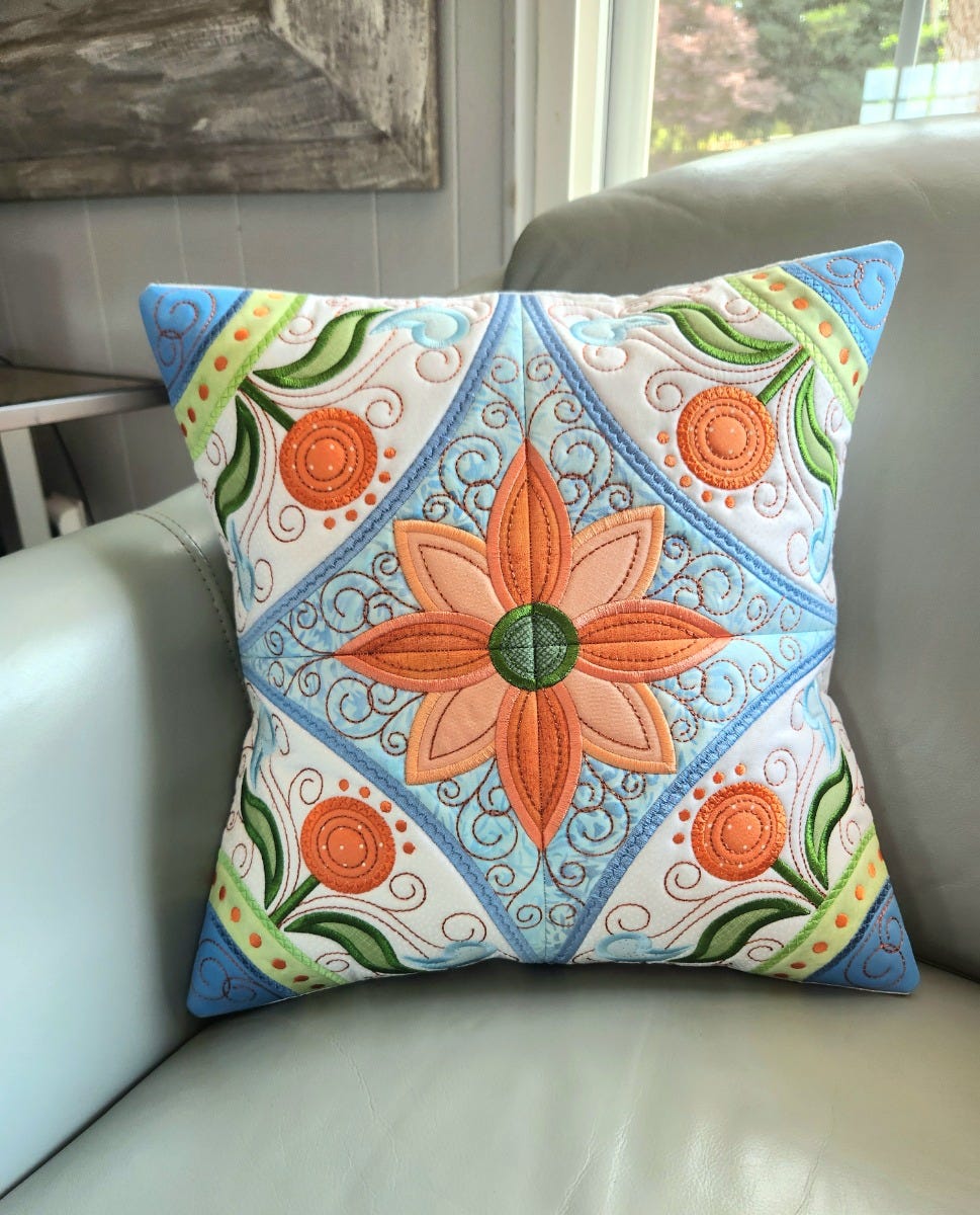 ITH Eloise Pillow | Machine Embroidery Designs by JuJu