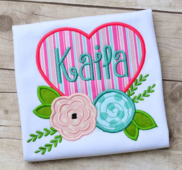 Floral Heart Embroidery Design | Machine Embroidery Designs by JuJu