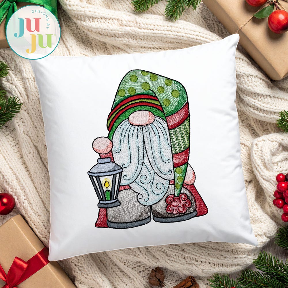 Swirly Beard Santa 5 Embroidery Design | Machine Embroidery Designs by JuJu