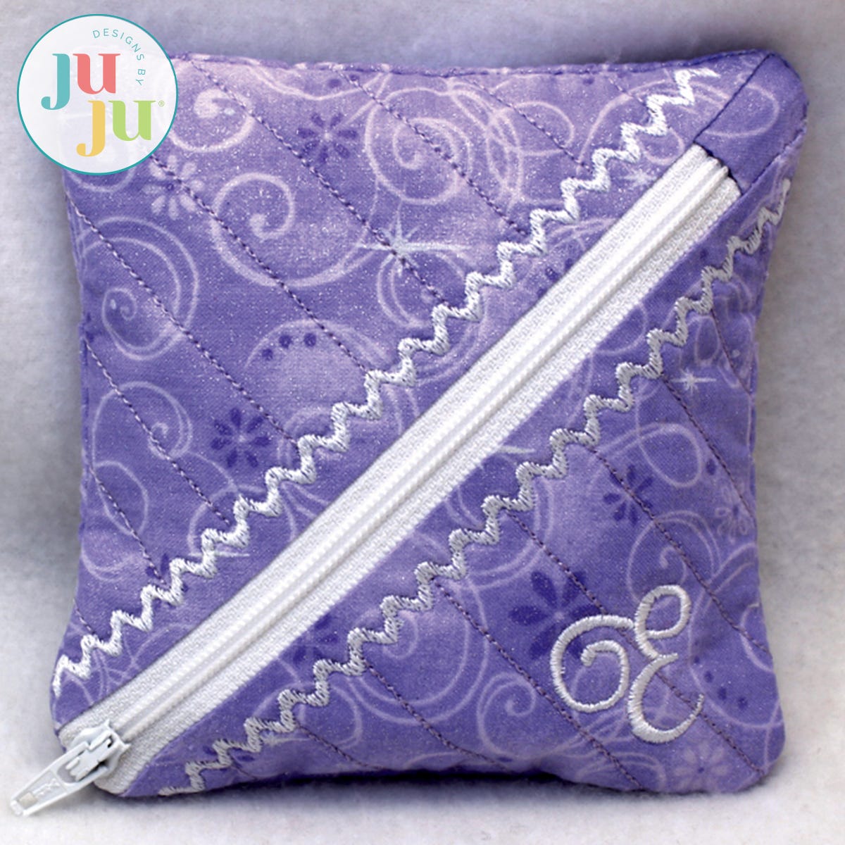  In The Hoop Diagonally Zippered Bag Project by Oma's Place | Machine Embroidery Designs by JuJu