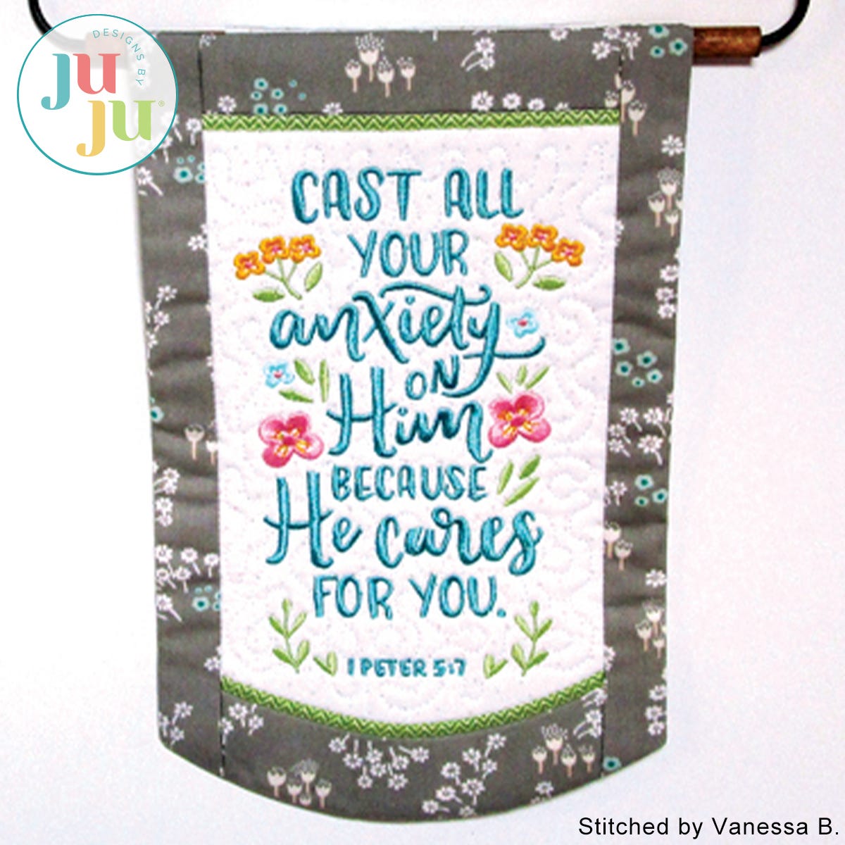  In The Hoop He Cares Banner Project by Oma's Place | Machine Embroidery Designs by JuJu