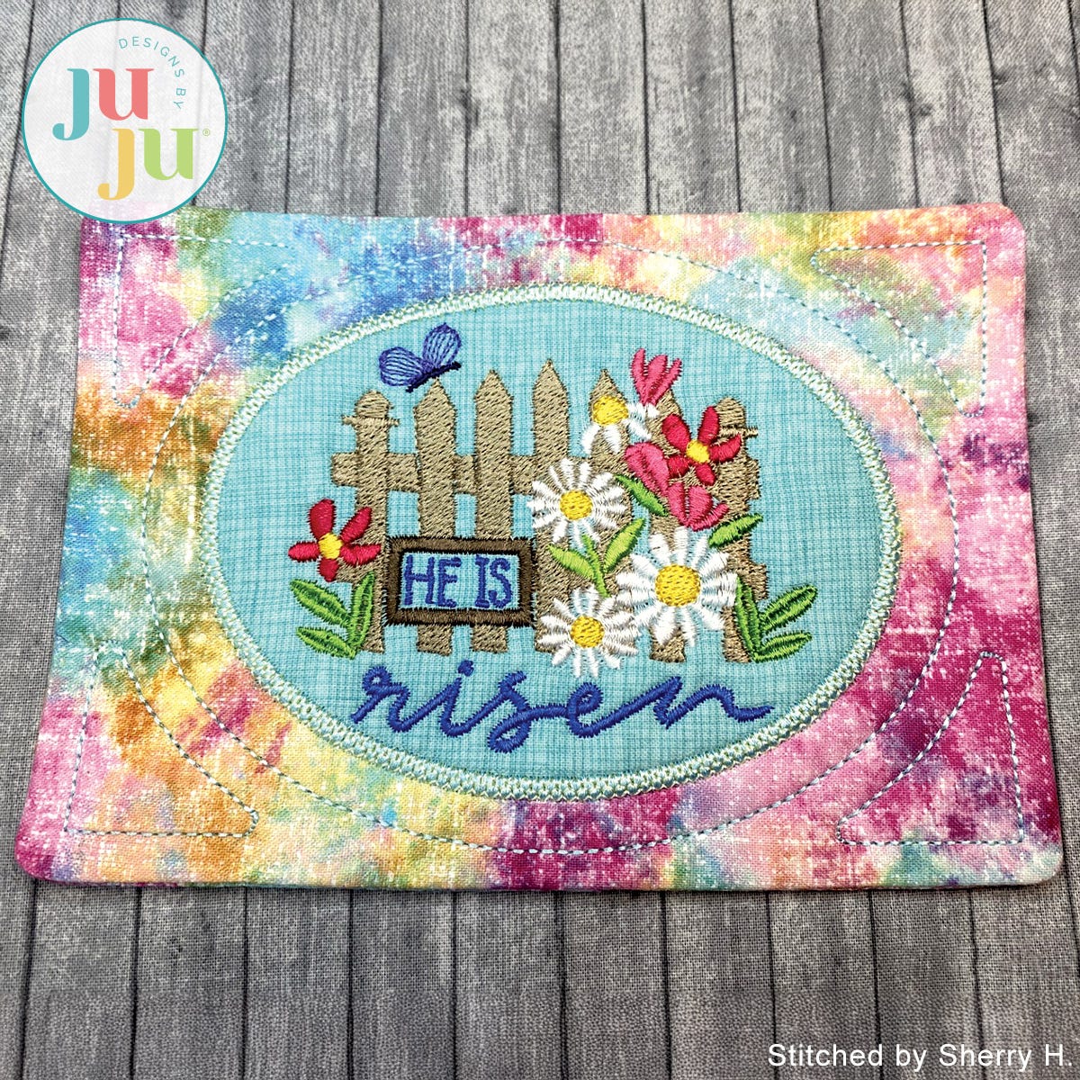 In The Hoop Risen Mug Rug Project by Oma's Place | Machine Embroidery Designs by JuJu