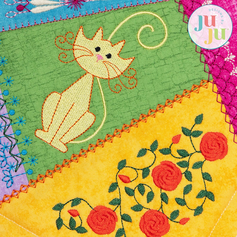 Crazy Patch Blocks Series 1 Set 5 | Machine Embroidery Designs by JuJu