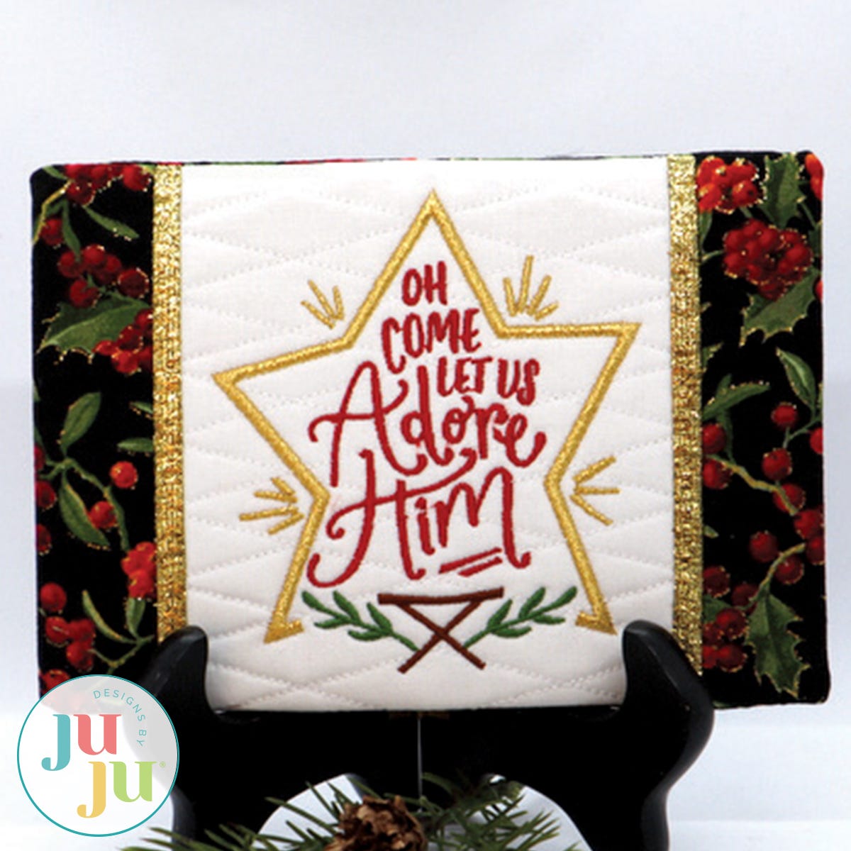 Adore Him Mug Rug by Oma's Place | Machine Embroidery Designs by JuJu