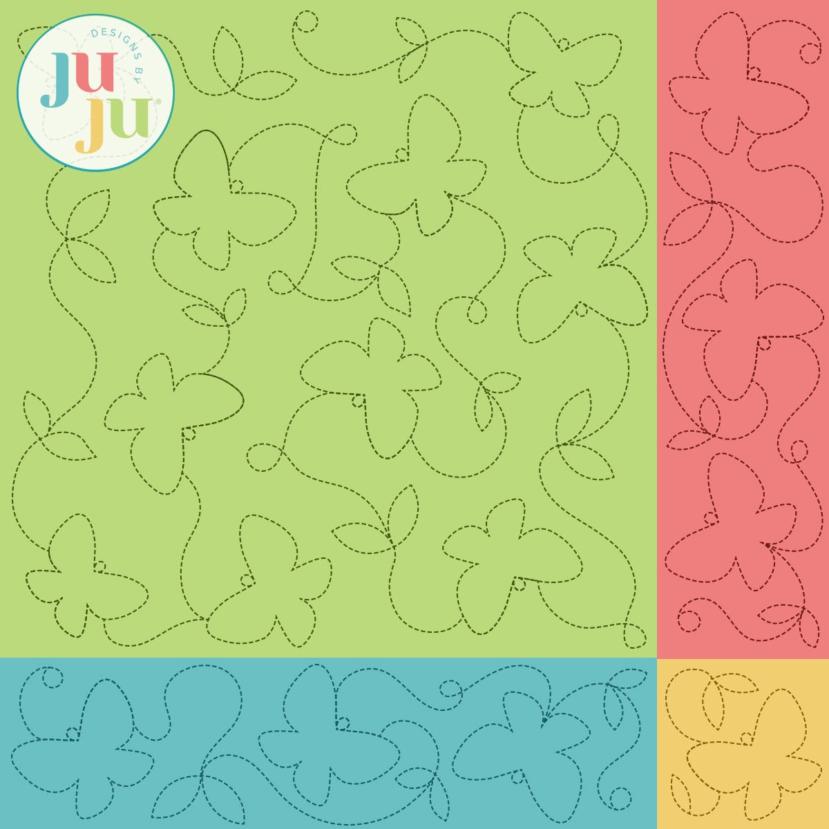 Butterflies Quilting Backdrops Design | Machine Embroidery Designs by JuJu