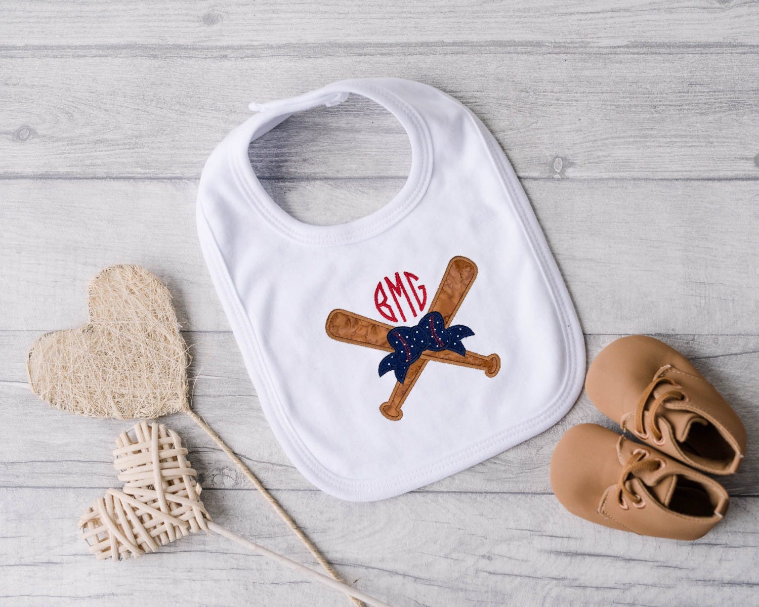 Baseball Bats Bow Applique | Machine Embroidery Designs by JuJu