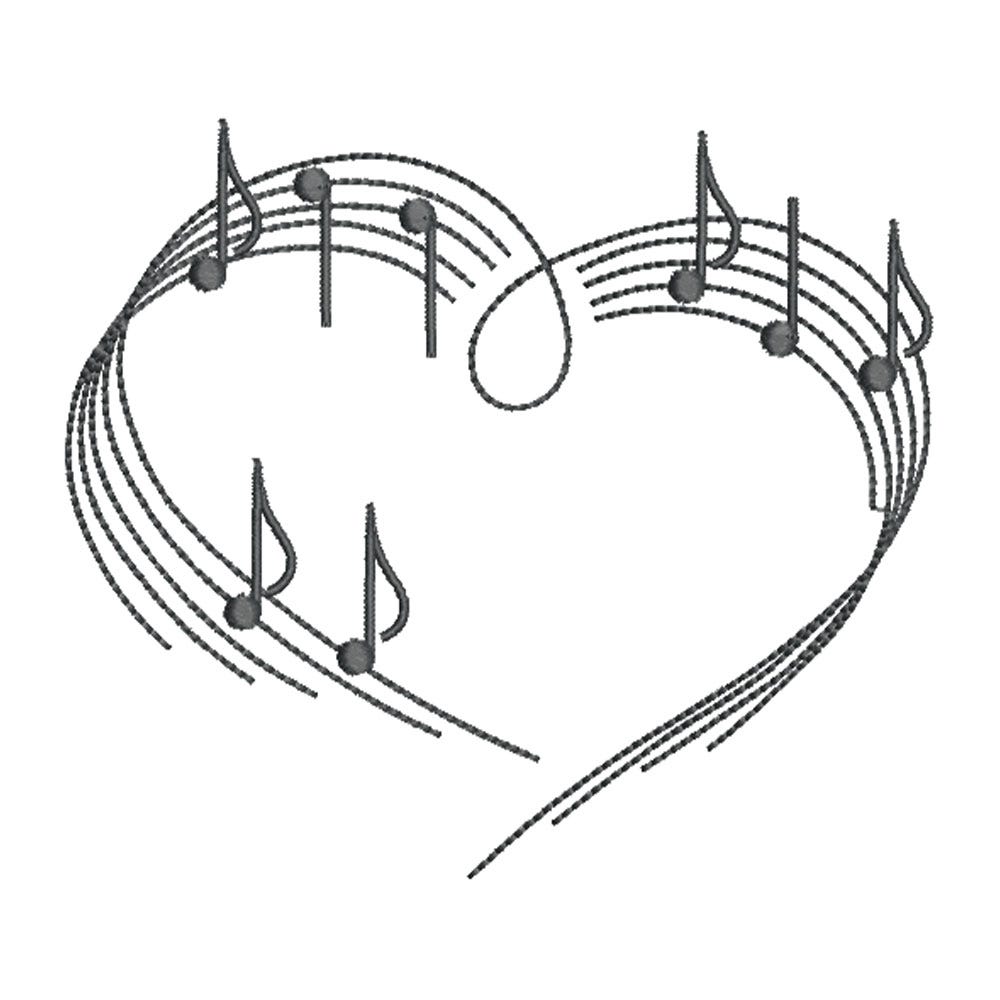 FREE Music Heart Embroidery Design | Machine Embroidery Designs by JuJu