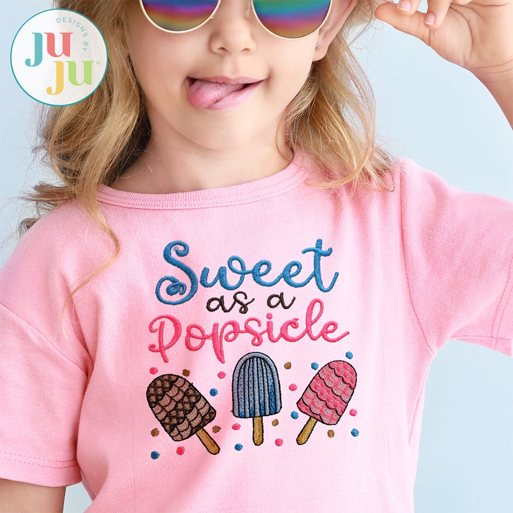 Popsicles Embroidery Design | Machine Embroidery Designs by JuJu