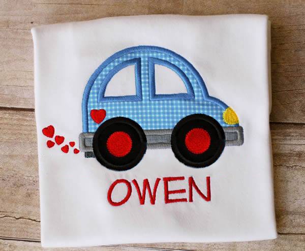 Valentine Car Embroidery Design | Machine Embroidery Designs by JuJu