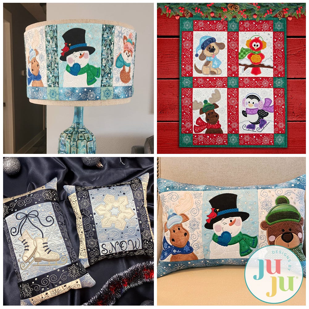In The Hoop Build A Winter Wonderland Project | Machine Embroidery Designs by JuJu