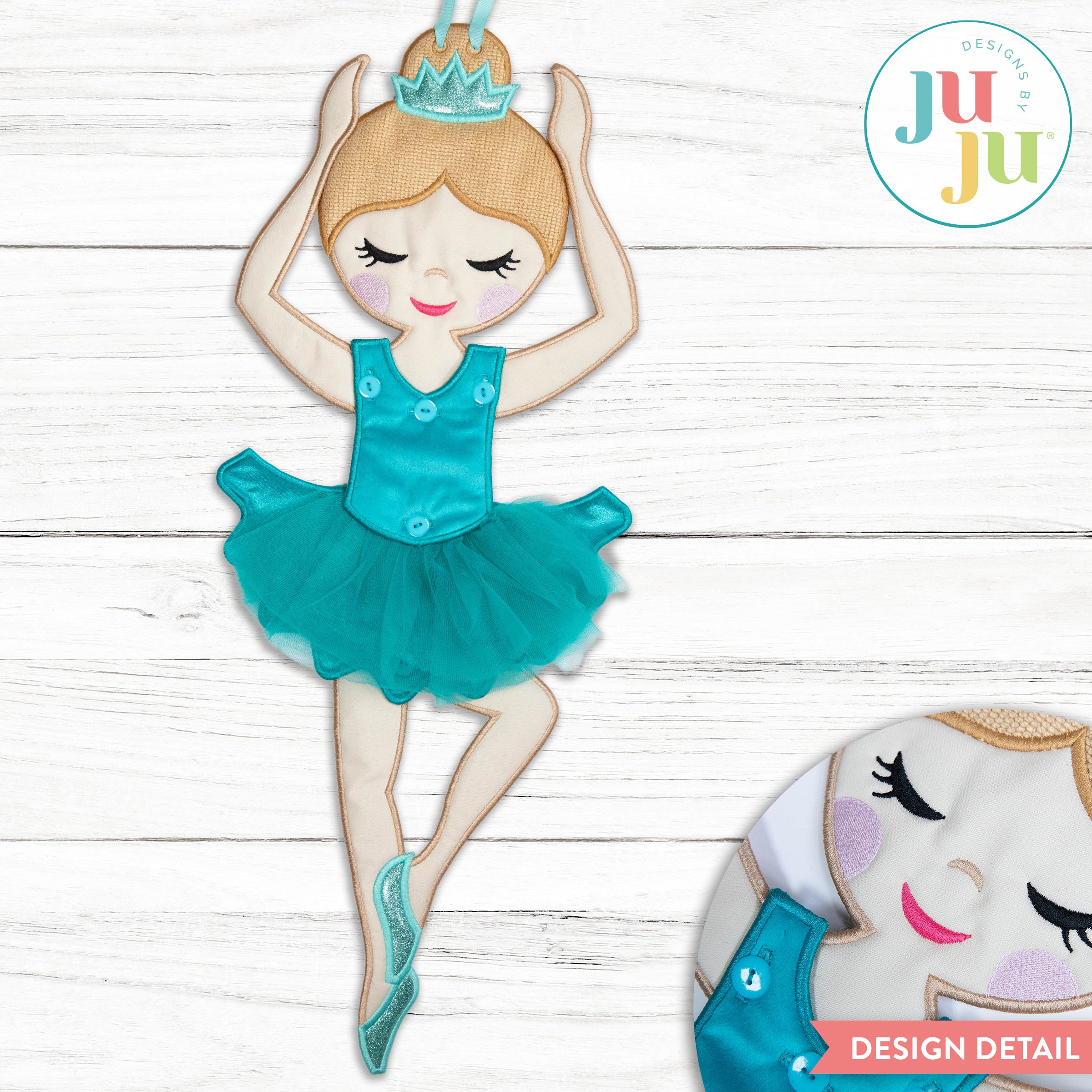 In The Hoop Build A Ballerina Wallhanging Project | Machine Embroidery Designs by JuJu