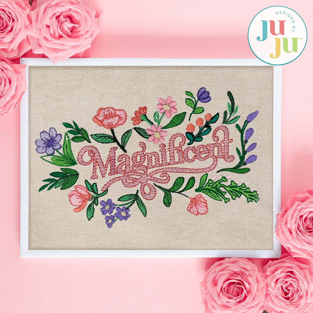 Magnificent Word Art Embroidery Design | Machine Embroidery Designs by JuJu