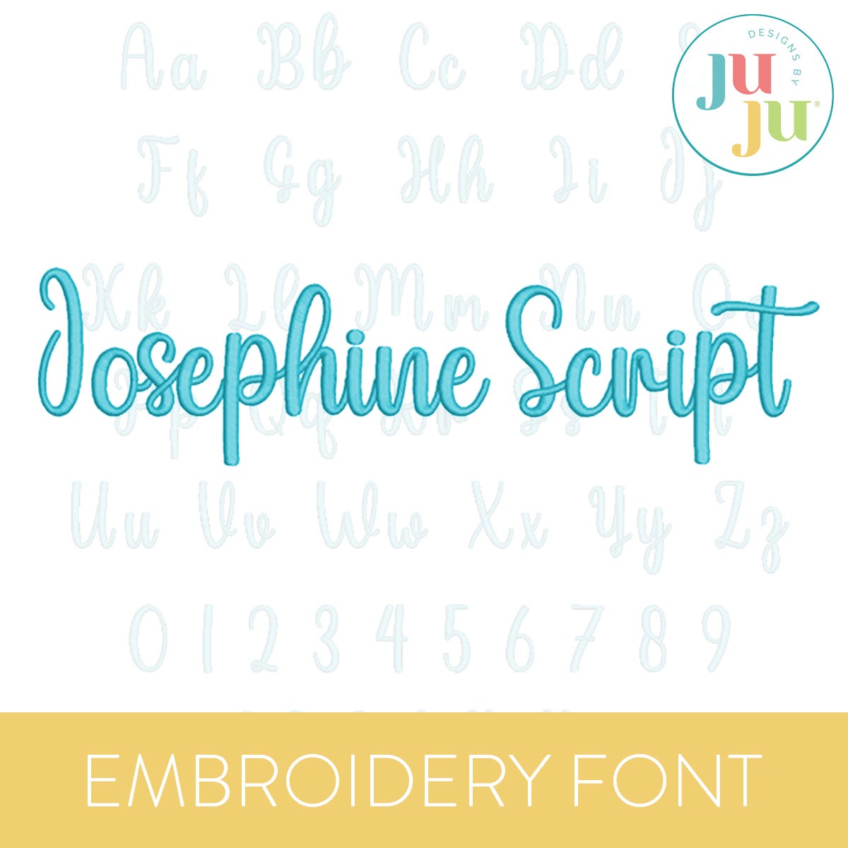 Josephine Script Satin Stitch Embroidery Font | Machine Embroidery Designs by JuJu
