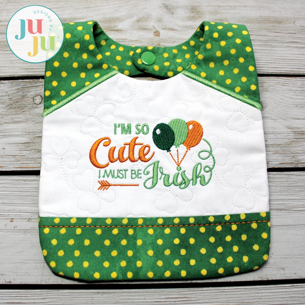 In The Hoop So Cute Bib Project by Oma's Place | Machine Embroidery Designs by JuJu