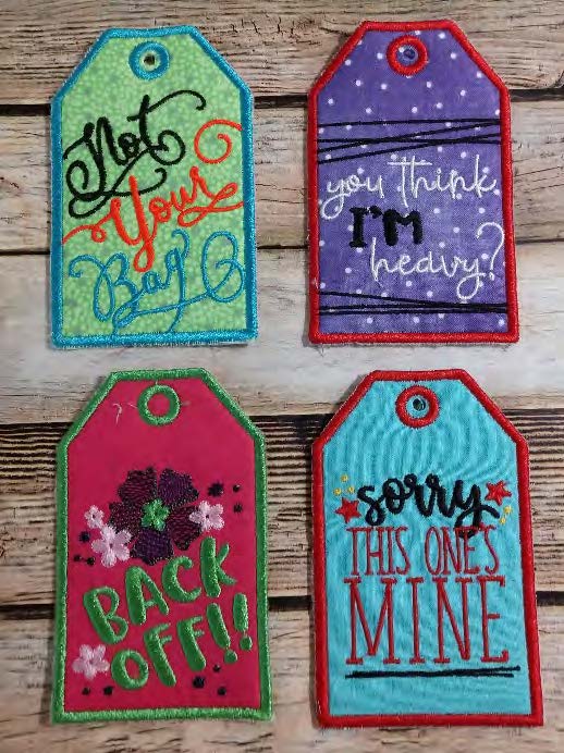 In The Hoop Luggage Tag Embroidery Designs