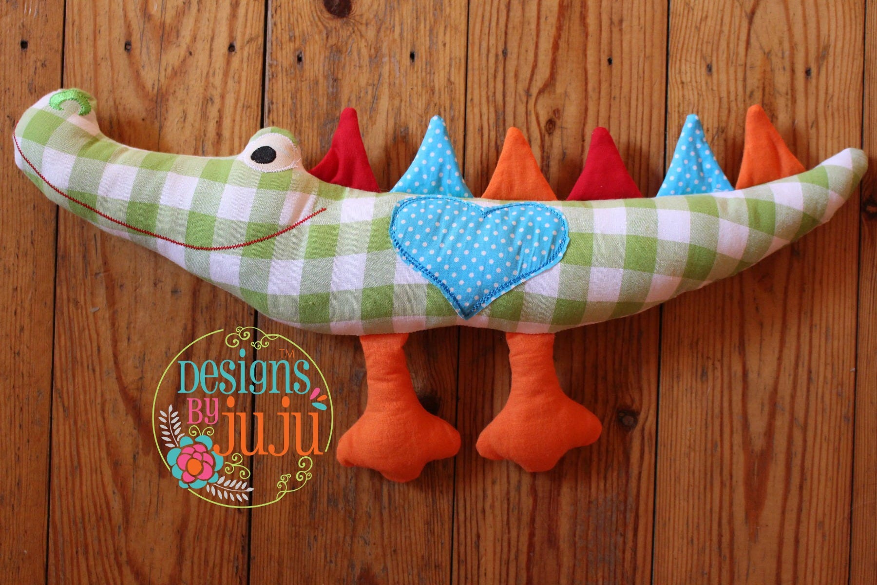 Two Sided Crocodile Softie | Machine Embroidery Designs by JuJu