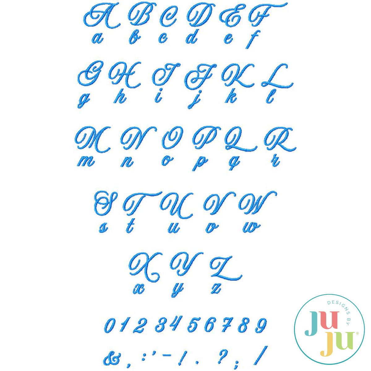 Aurora Satin Stitch Embroidery Font by Oma's Place | Machine Embroidery Designs by JuJu