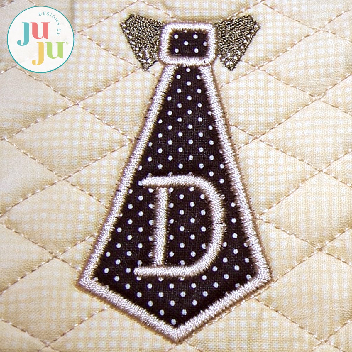 Applique Tie Embroidery Design by Oma's Place | Machine Embroidery Designs by JuJu