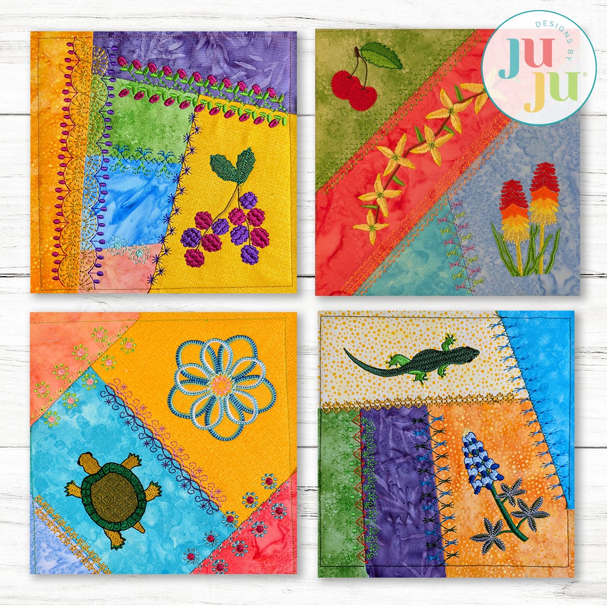 In The Hoop Crazy Patch Blocks Project Series 2 Set 5 | Machine Embroidery Designs by JuJu