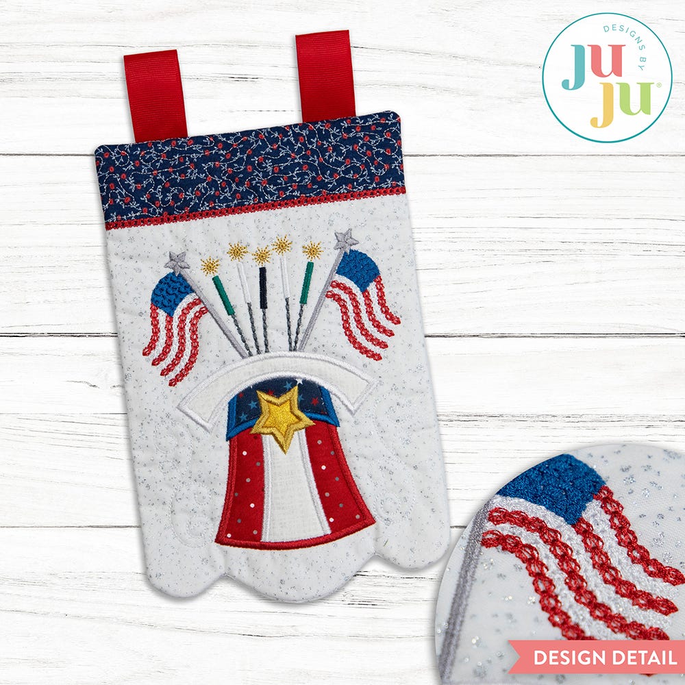 In The Hoop Patriotic Mini Wall Hanging Project | Machine Embroidery Designs by JuJu