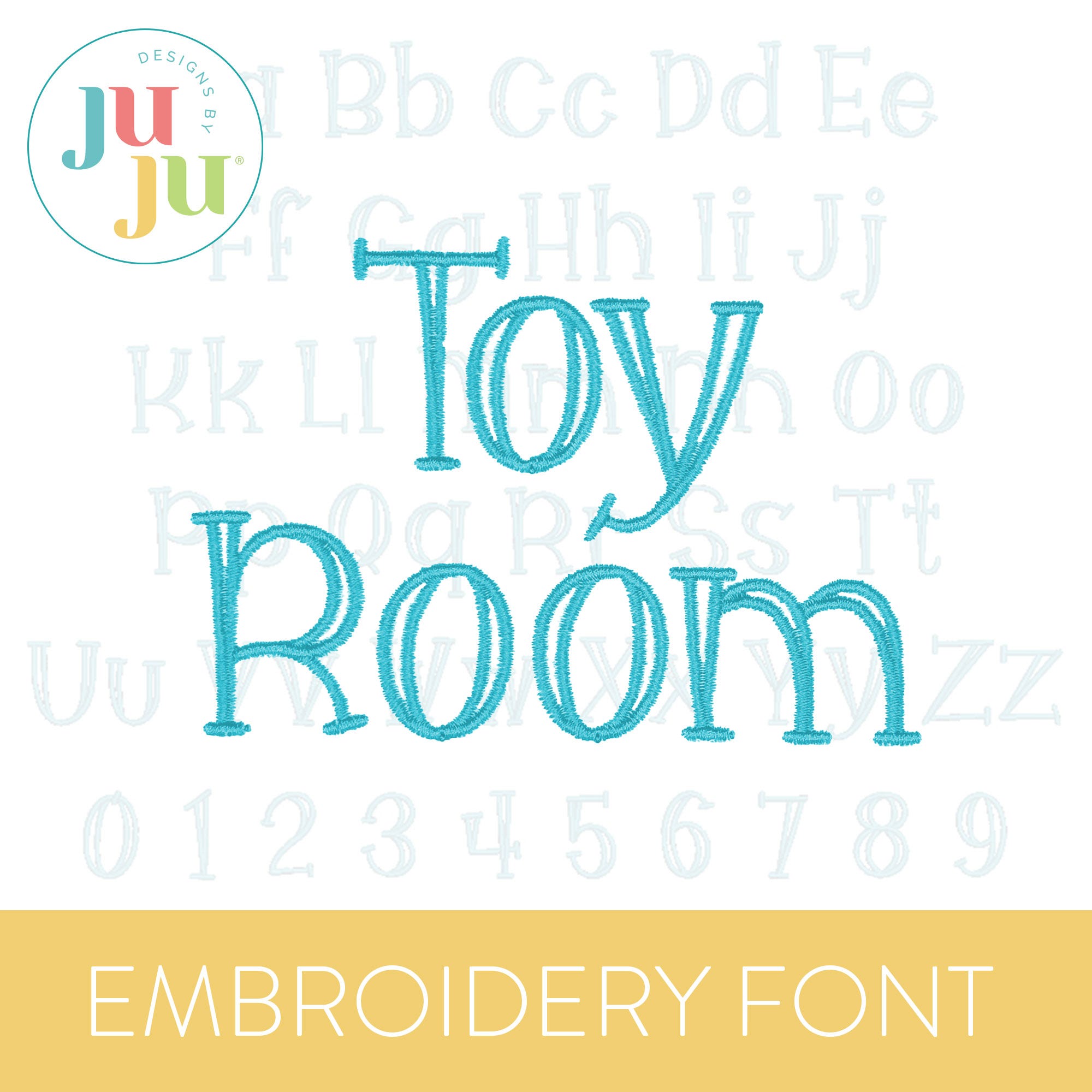Toy Room Alphabet Embroidery Font | Machine Embroidery Designs by JuJu
