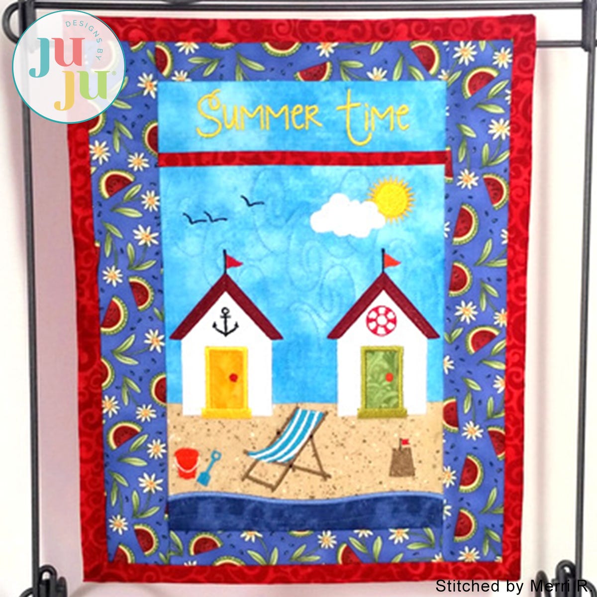 In The Hoop Applique Summer Mini Quilt Project by Oma's Place | Machine Embroidery Designs by JuJu