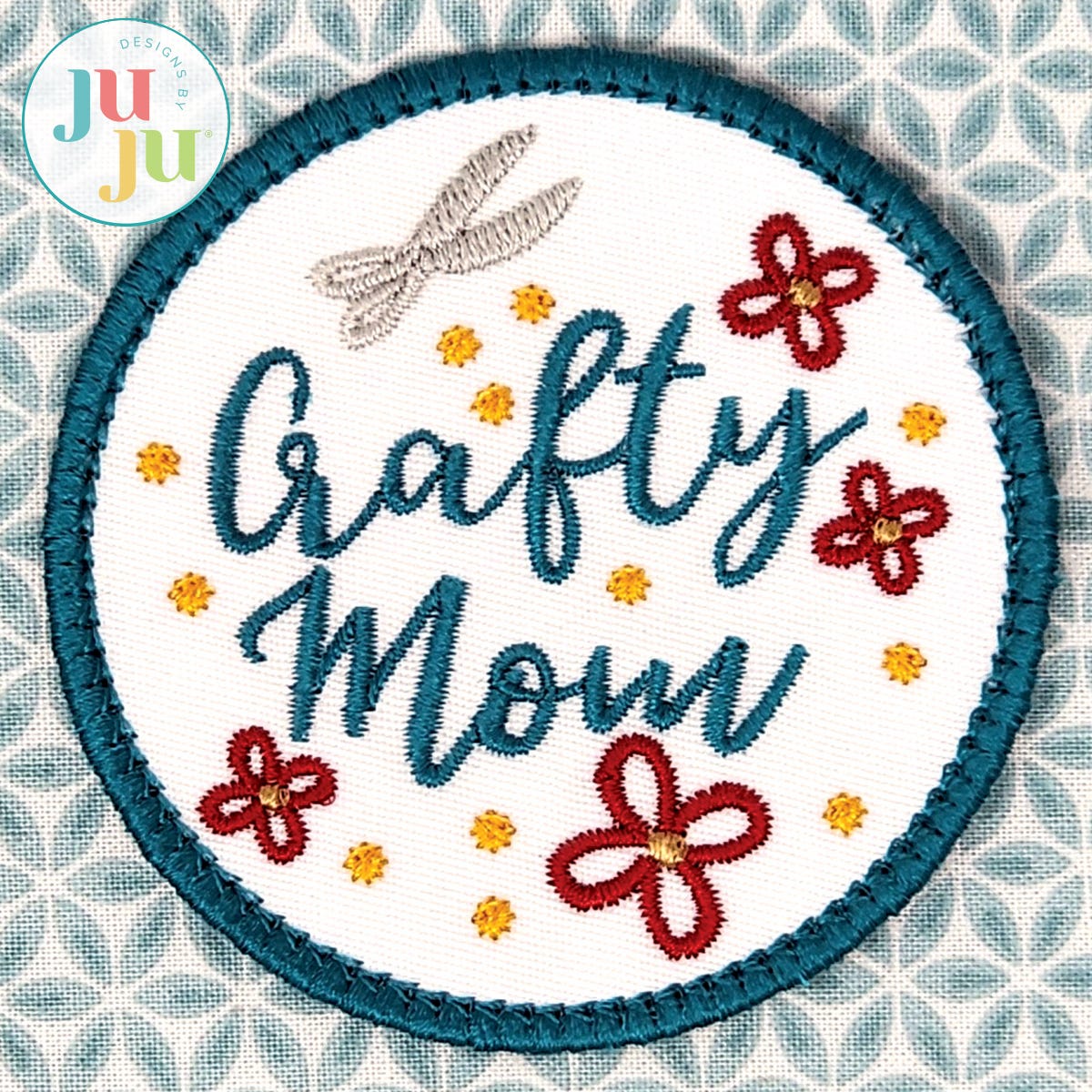 In The Hoop  Crafty Mom Patch Project by Oma's Place | Machine Embroidery Designs by JuJu