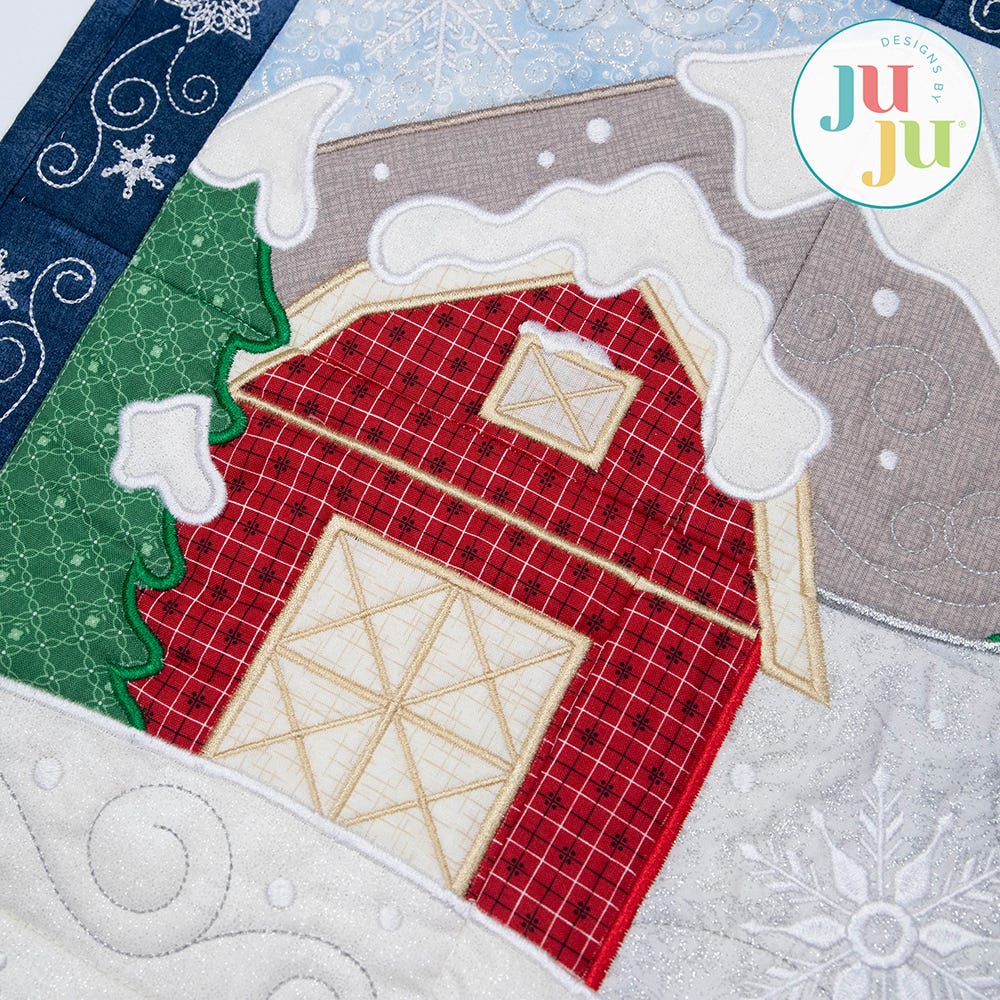  In The Hoop Winter Wall Hanging Project | Machine Embroidery Designs by JuJu