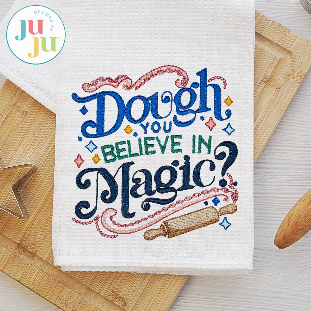 Sourdough Word Art Embroidery Set | Machine Embroidery Designs by JuJu