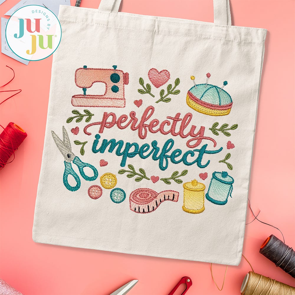 Perfectly Imperfect Embroidery Design | Machine Embroidery Designs by JuJu