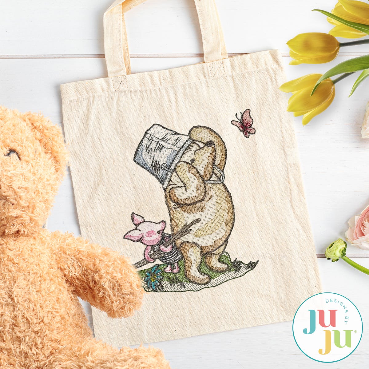 Winnie-the-Pooh and Friends Sketch Embroidery Set 1 | Machine Embroidery Designs by JuJu