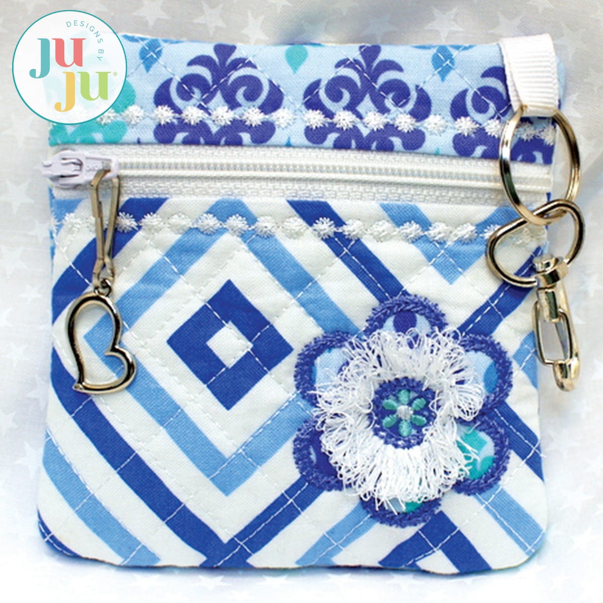 Floral Coin Purse by Oma's Place | Machine Embroidery Designs by JuJu