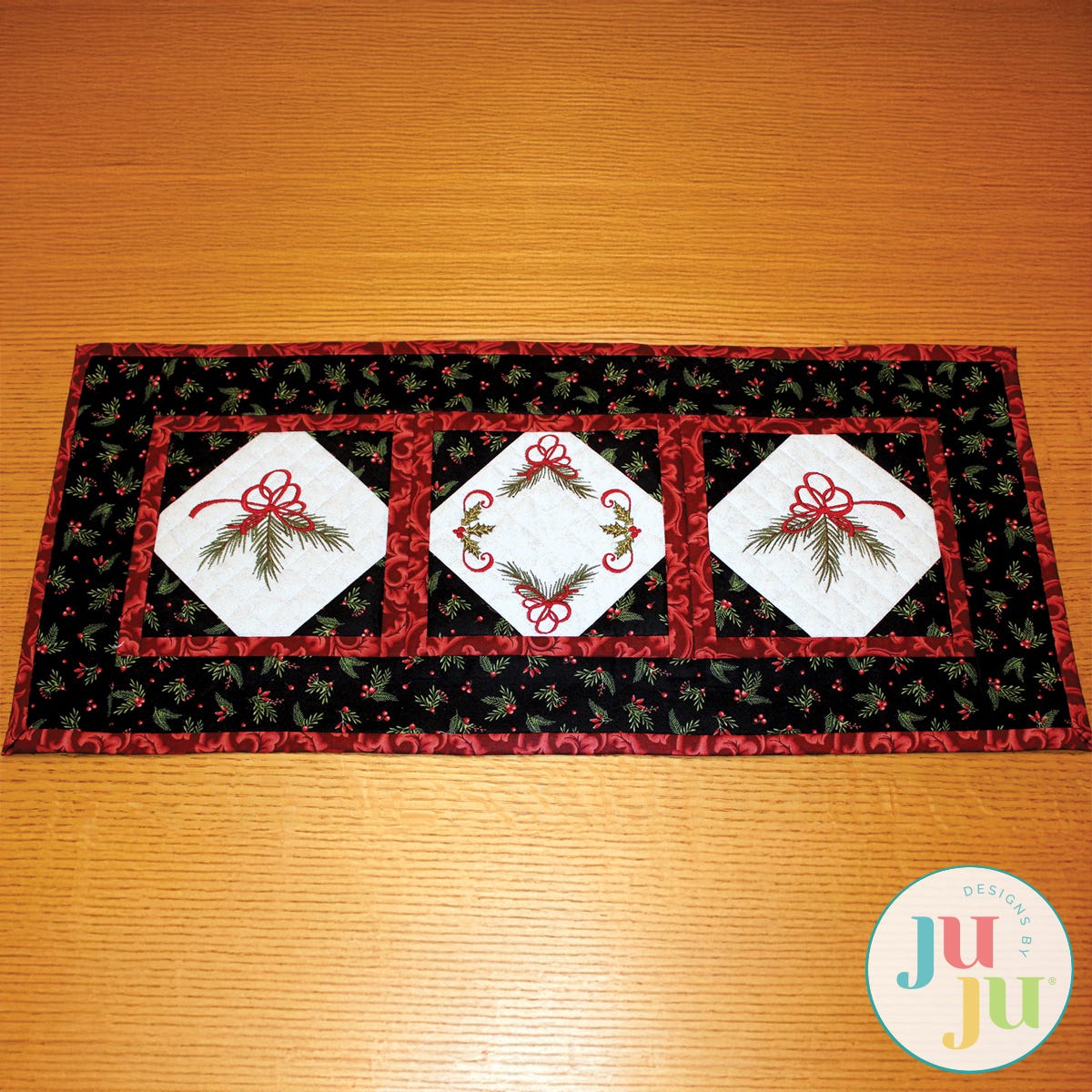Christmas Table Runner by Oma's Place | Machine Embroidery Designs by JuJu