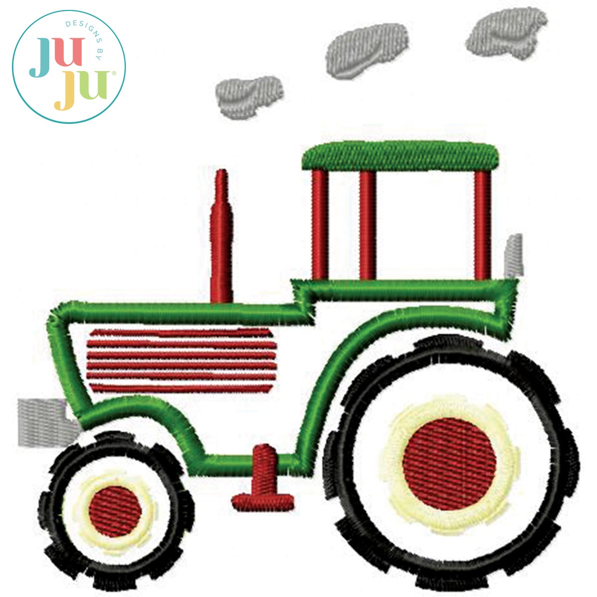 Applique Tractor Embroidery Set by Oma's Place | Machine Embroidery Designs by JuJu
