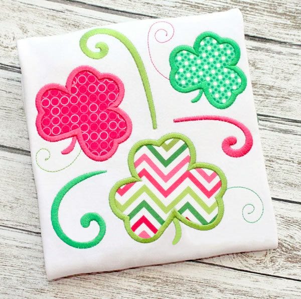 Swirl Shamrocks | Machine Embroidery Designs by JuJu