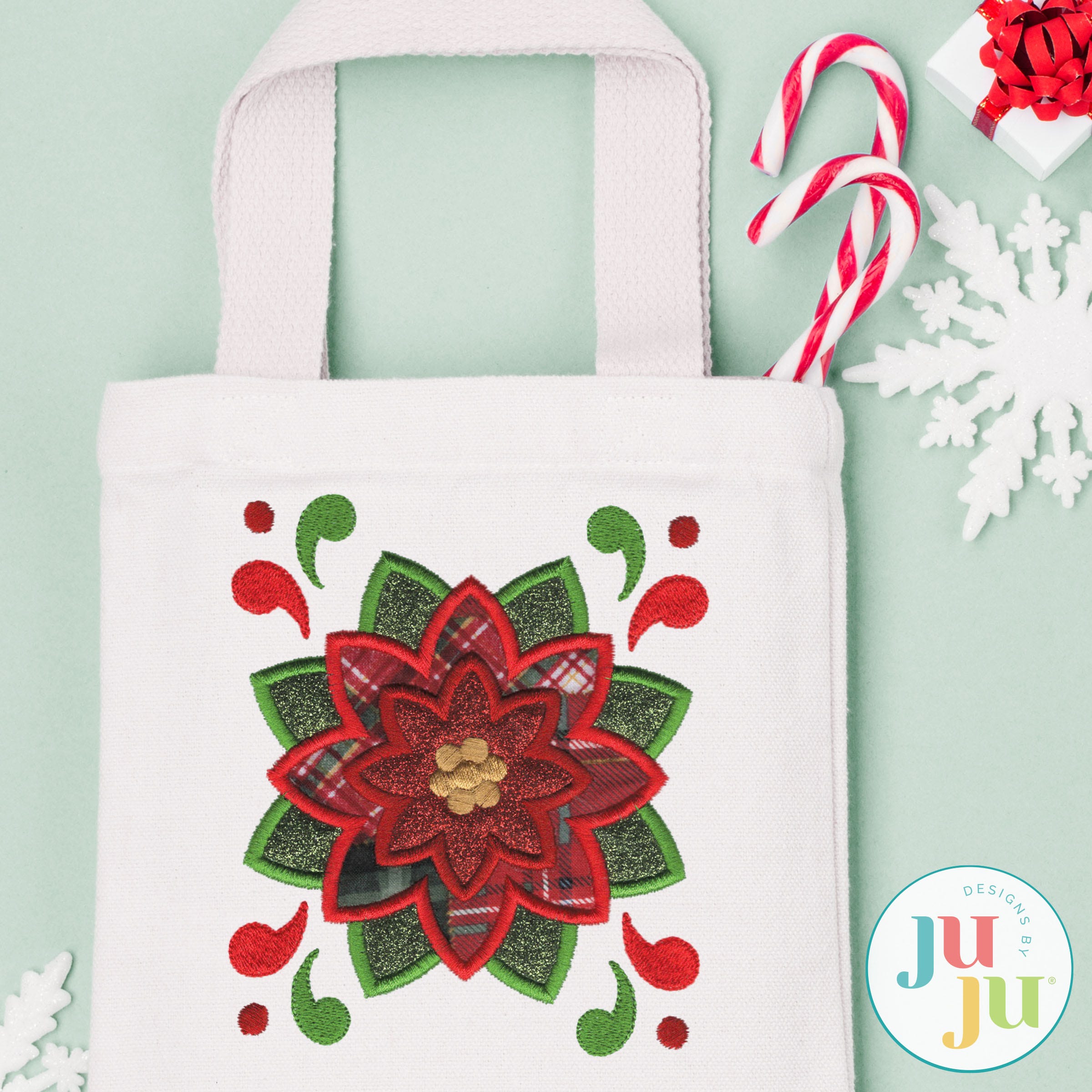 Merry And Bright Applique 2 Christmas Embroidery Set | Machine Embroidery Designs by JuJu