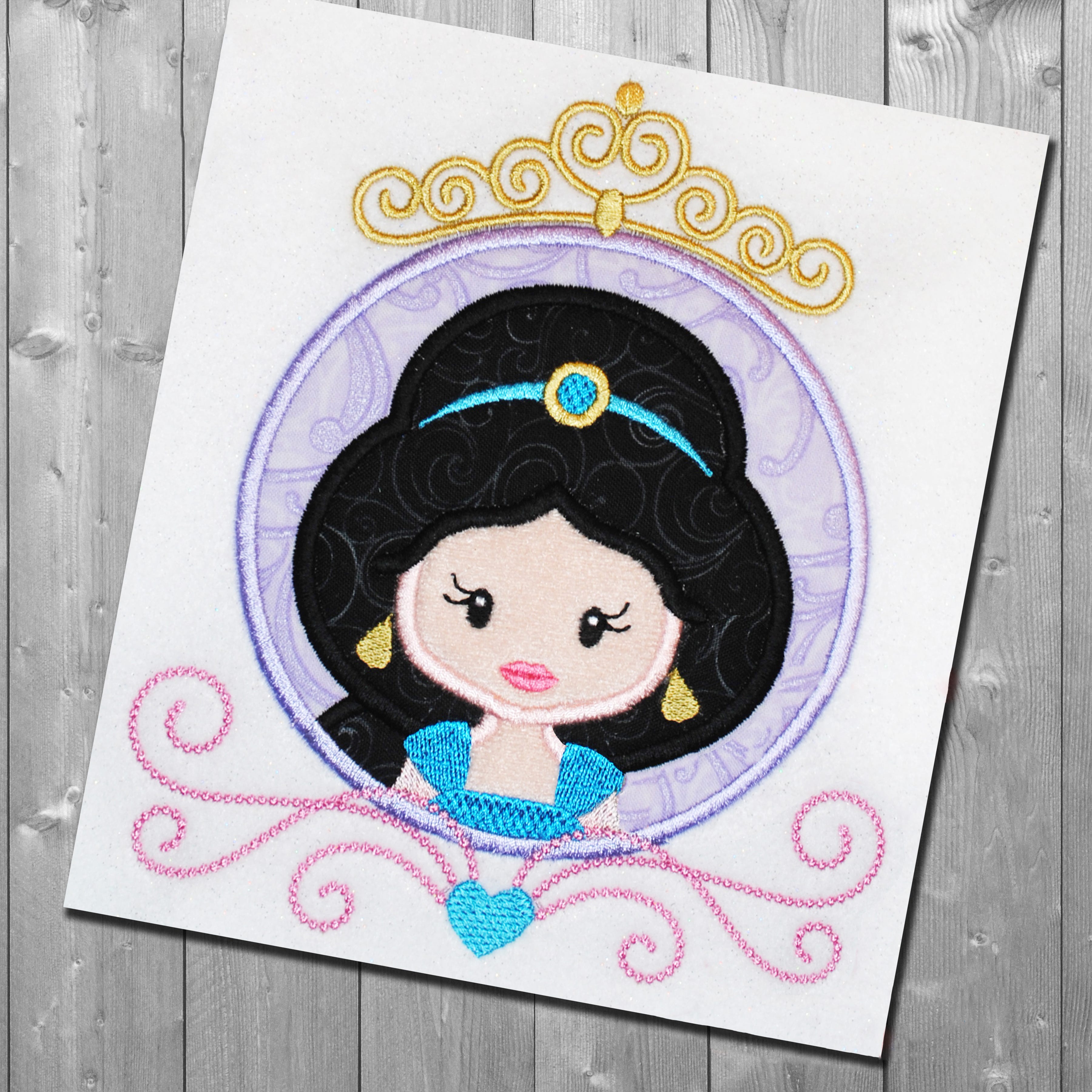 Fairy Tale Princess Frame 6 Applique Embroidery Design | Machine Embroidery Designs by JuJu