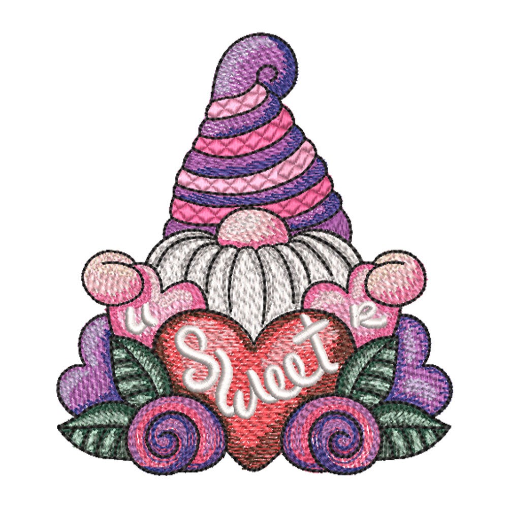 FREE Sweet Hearts Gnome Embroidery Design | Machine Embroidery Designs by JuJu