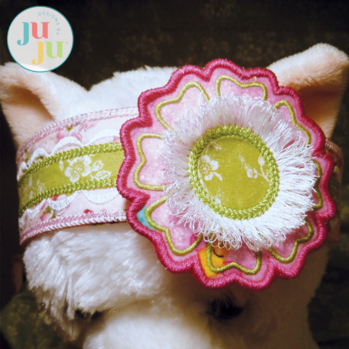 In The Hoop Girl and Doll Headband Project by Oma's Place | Machine Embroidery Designs by JuJu