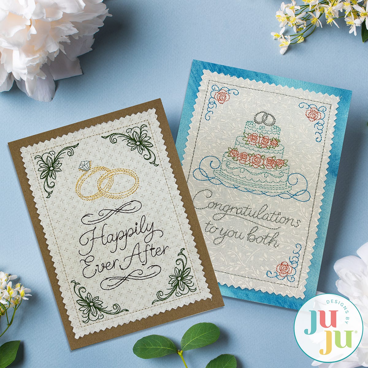 Wedding Greeting Cards Embroidery Design Set 2 | Machine Embroidery Designs by JuJu