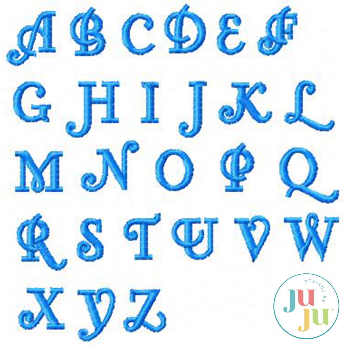 Little Lord Satin Stitch Monogram Embroidery Font by Oma's Place | Machine Embroidery Designs by JuJu