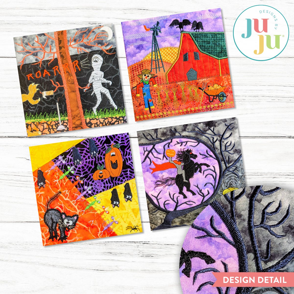 In The Hoop Spooky Crazy Patch Blocks Project Set 5 | Machine Embroidery Designs by JuJu