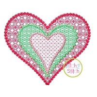 3 Layer Heart Motif Embroidery | Machine Embroidery Designs by JuJu