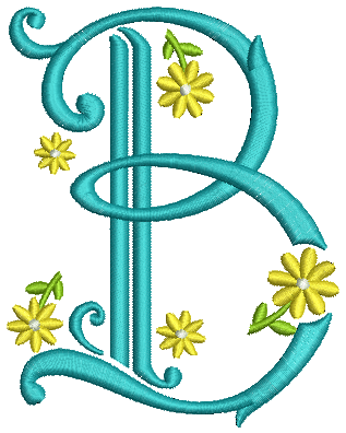Dainty Daisy Monogram Machine Embroidery Designs by JuJu