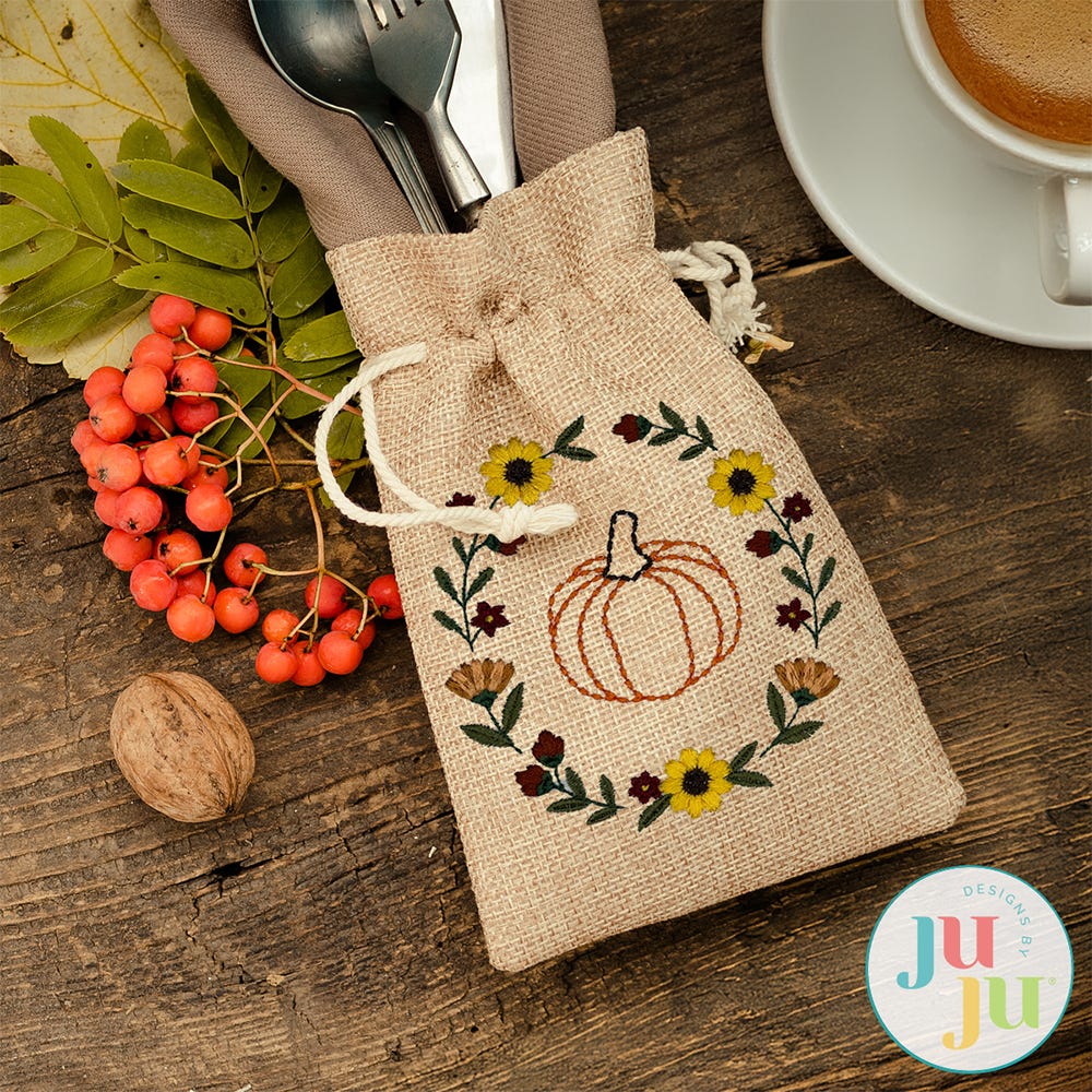 Heirloom Garden Pumpkin Embroidery Design | Machine Embroidery Designs by JuJu