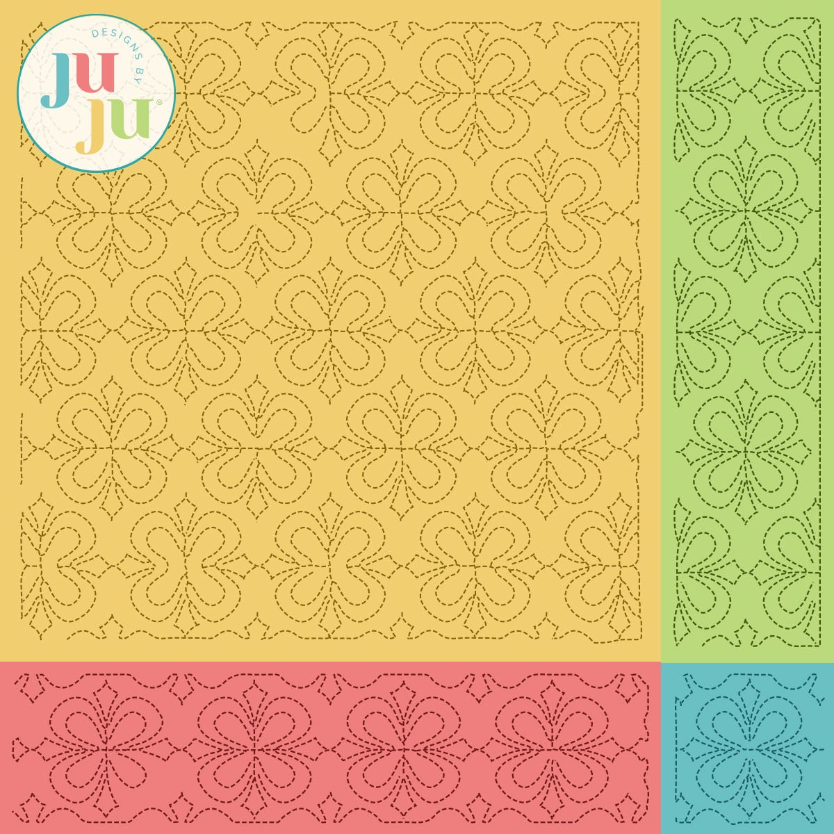 Modern Flower Quilting Backdrops Design | Machine Embroidery Designs by JuJu