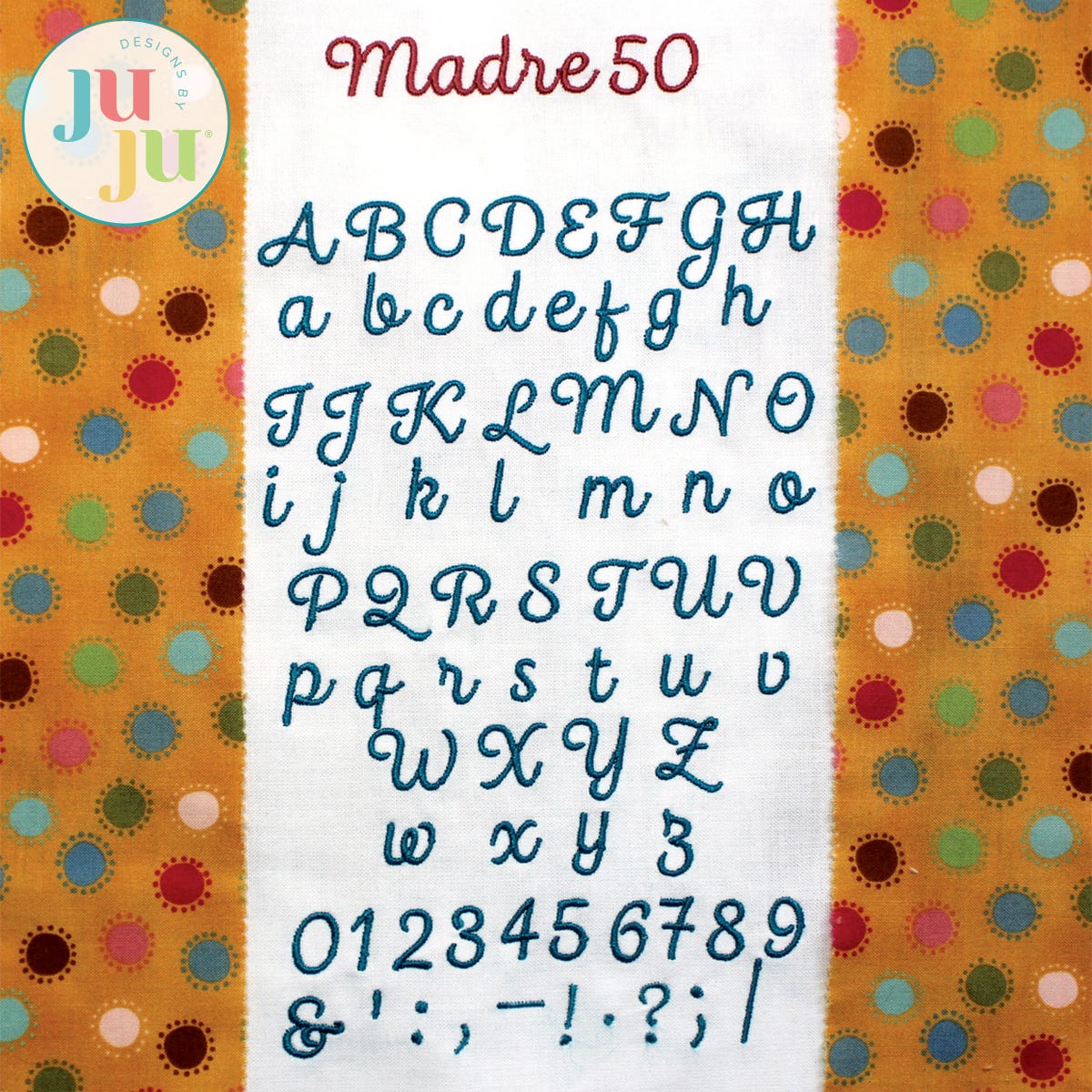 Madre Satin Stitch Embroidery Font by Oma's Place | Machine Embroidery Designs by JuJu